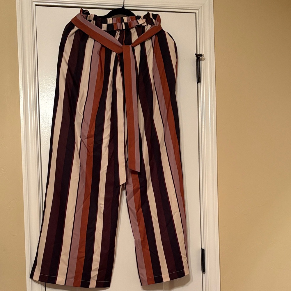 Striped Wide-Leg Pants